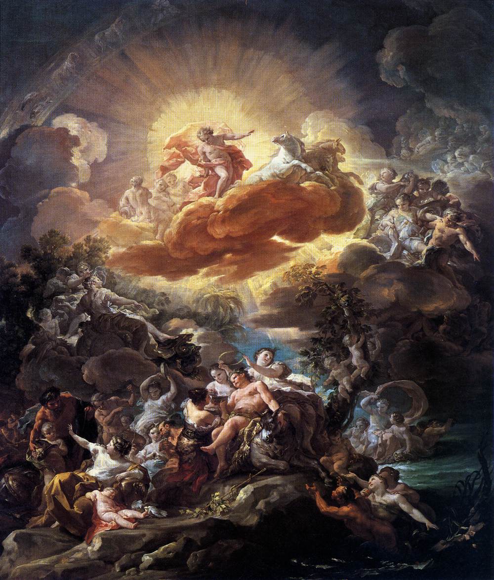  Nacimiento del Sol y el triunfo de Baco, de  Giaquinto Corrado . 